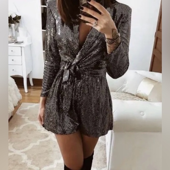 Zara romper silver sequins - Picture 6 of 6